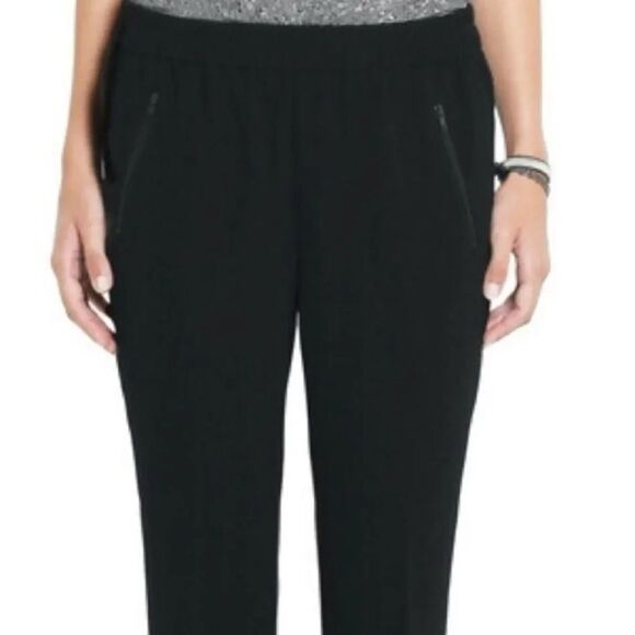 J. Crew Black Joggers Zipper Pockets Size 2 - Picture 2 of 14